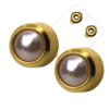 STUDEX Medical Ear Studs Pearl White Plug Gold Plated
