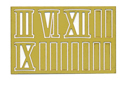 Number sets Roman numerals and lines in yellow