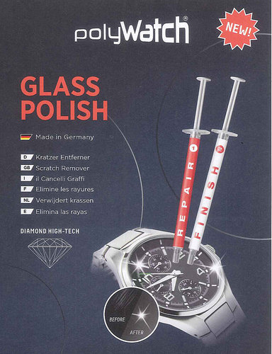 POLYWATCH Glass Polish Uhrenglas Polierpaste 2-Komponenten-System