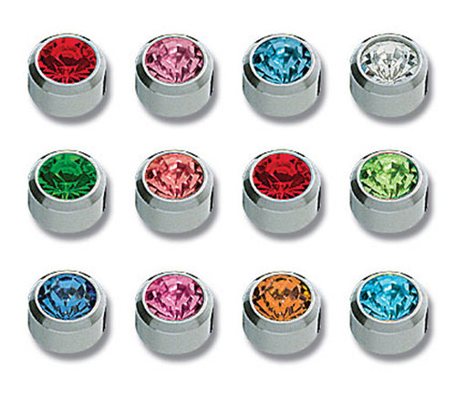12 Pair STUDEX Ear Studs In 12 Colors Silver Studs Ø3.95mm