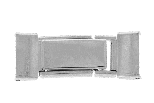 AUGUSTA Verschluss für Armbänder Metallbänder rhodiniert weiß